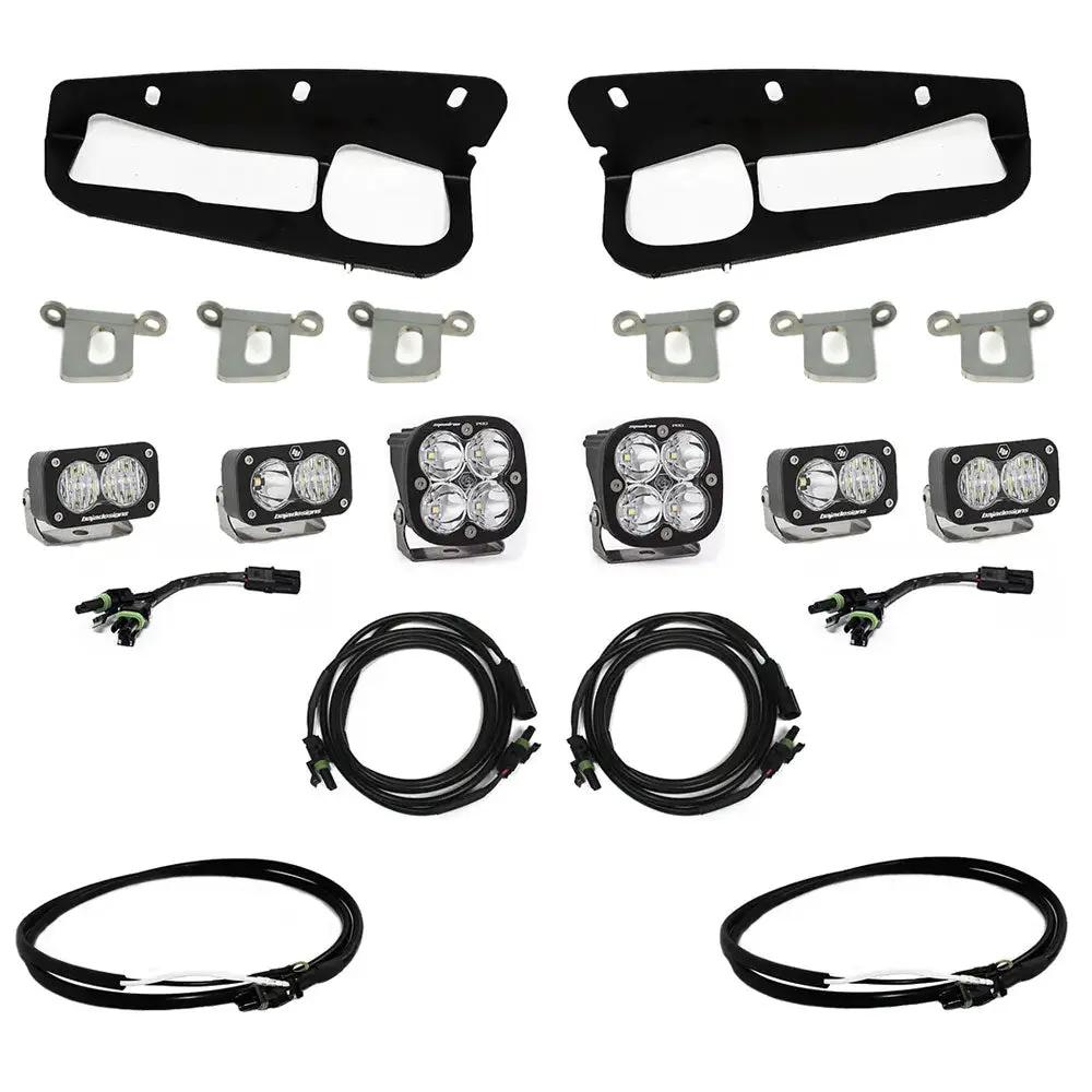 Baja Designs Squadron Pro/Dual S2 Sport Steel Bumper Fog Pocket Kit - '21-26 Bronco; '22-26 Bronco Raptor; Steel Bumper (Multi-Pattern; Clear; Upfitter Wiring) by Baja Designs