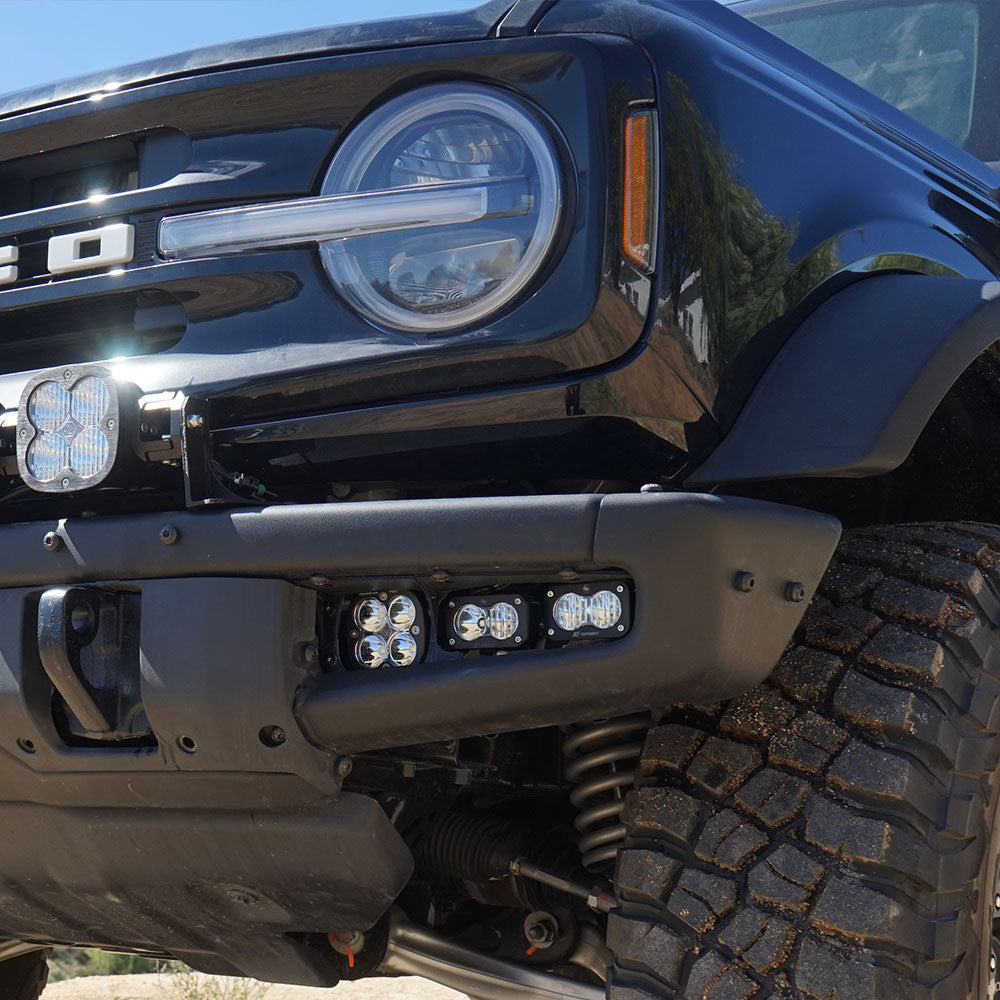 Baja Designs Squadron Pro/Dual S2 Sport Steel Bumper Fog Pocket Kit - '21-26 Bronco; '22-26 Bronco Raptor; Steel Bumper (Multi-Pattern; Clear; Upfitter Wiring) by Baja Designs