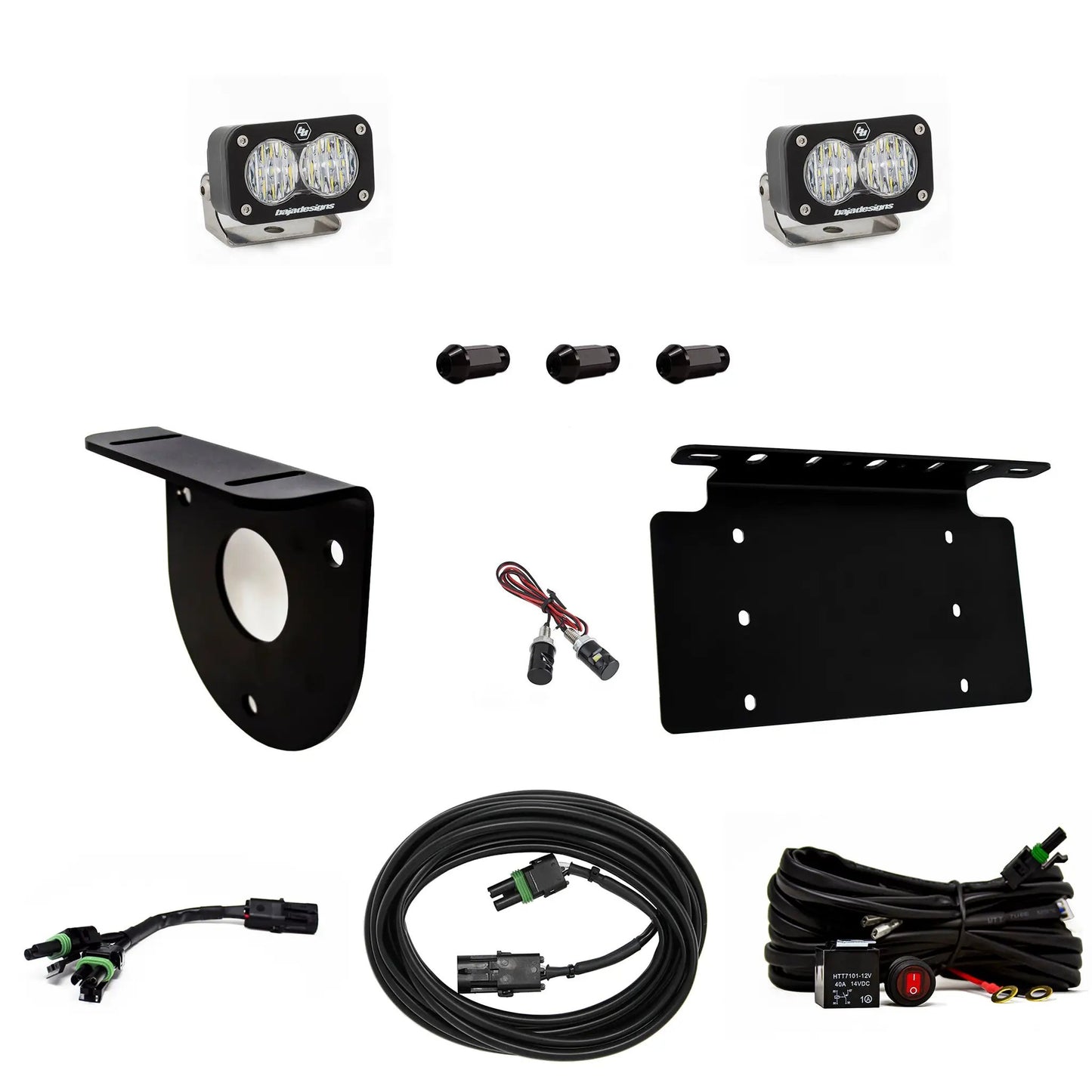 Baja Designs S2 Sport Dual Reverse Kit - '21-26 Bronco (Multi-Pattern; Clear; Toggle Wiring; License Plate Mount) by Baja Designs
