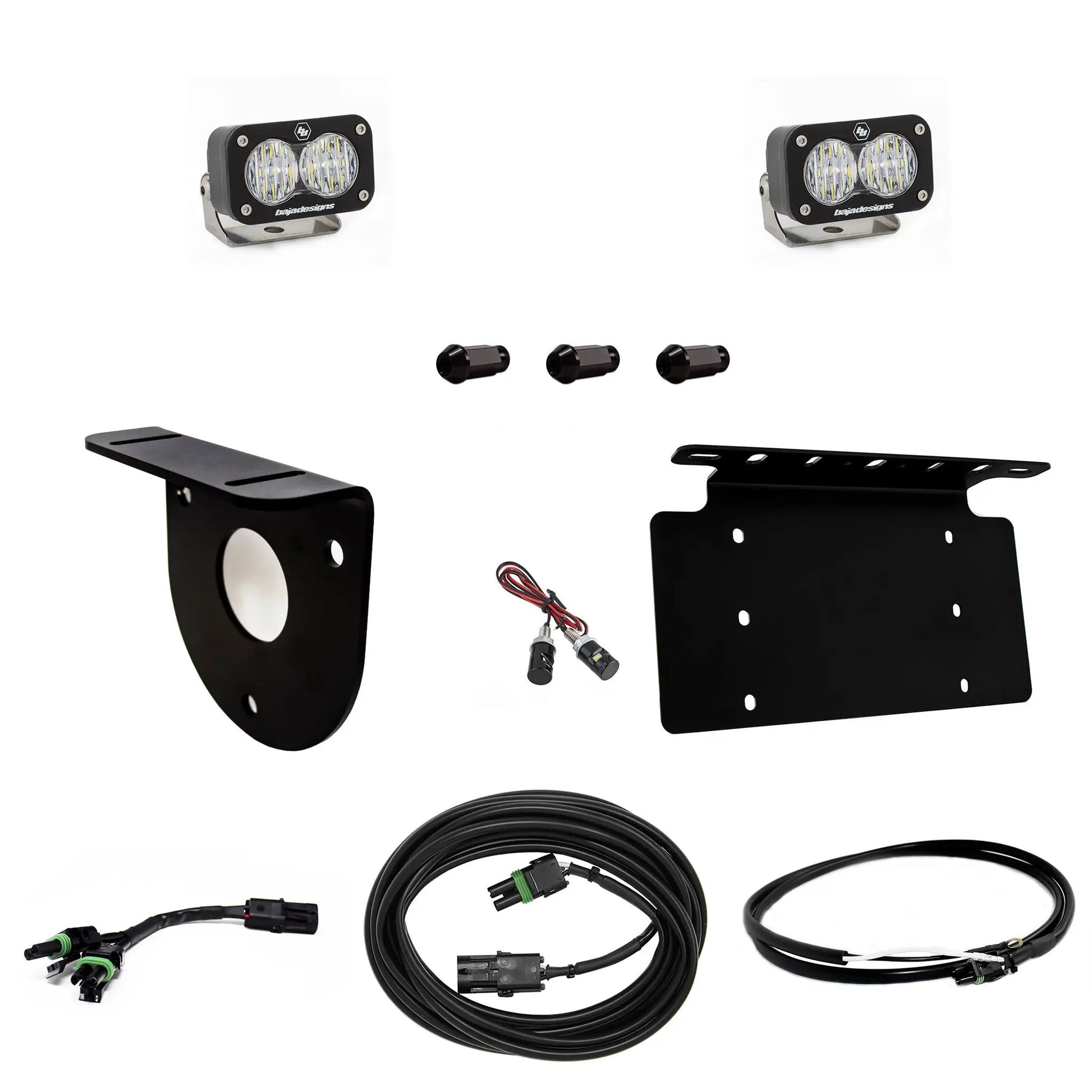 Baja Designs S2 Sport Dual Reverse Kit - '21-26 Bronco (Multi-Pattern; Clear; Upfitter Wiring; License Plate Mount) by Baja Designs