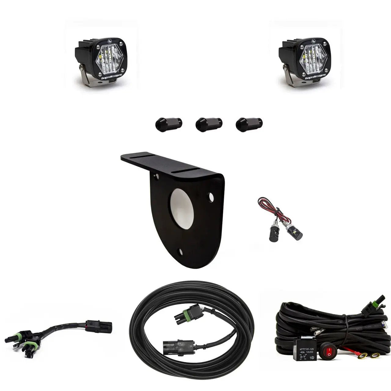 Baja Designs S1 Dual Reverse Kit - '21-26 Bronco (Multi-Pattern; Clear; Toggle Wiring; No License Plate Mount) by Baja Designs