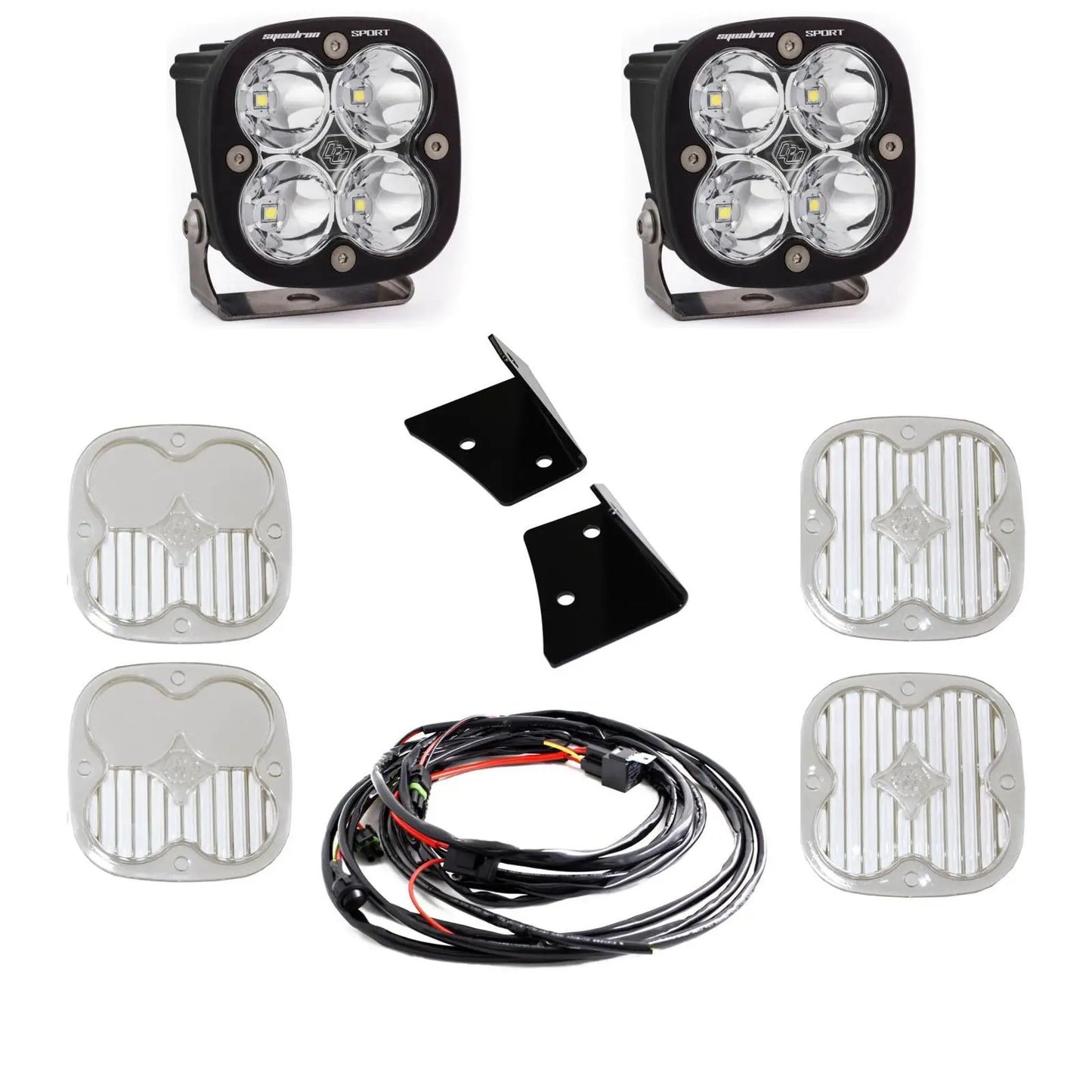 Baja Designs Squadron Sport A-Pillar Kit - '07-18 Wrangler JK (Spot; Clear) by Baja Designs