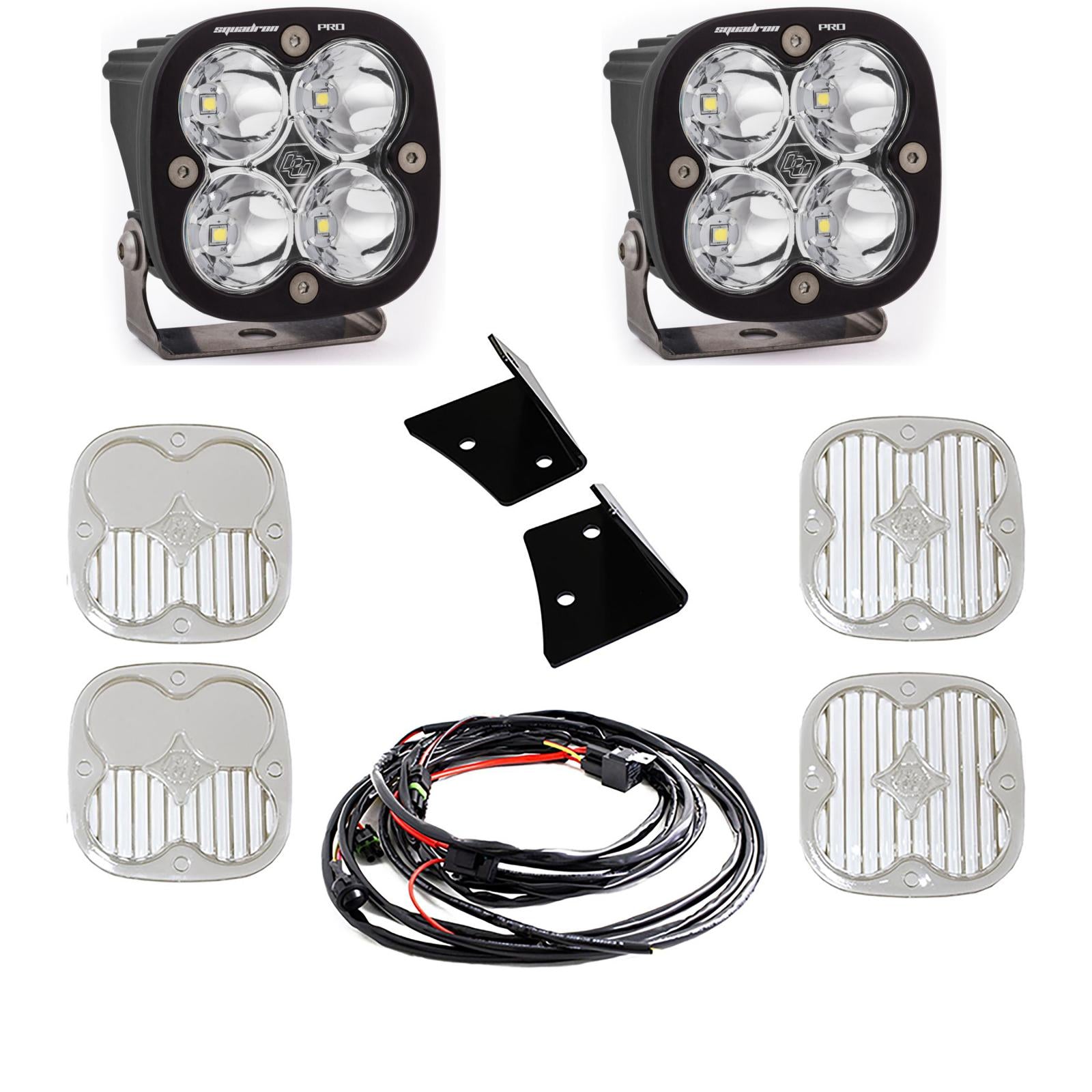 Baja Designs Squadron Pro A-Pillar Kit - '07-18 Wrangler JK (Spot; Clear) by Baja Designs