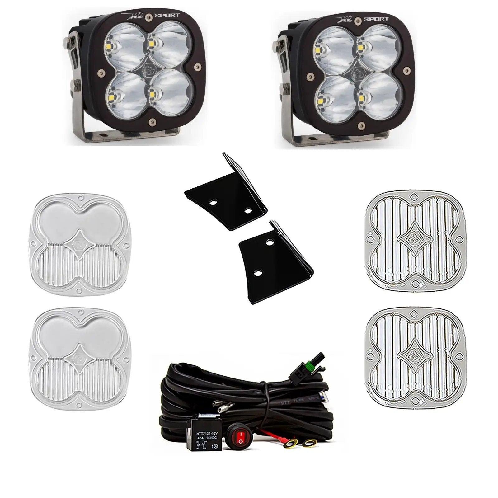 Baja Designs XL Sport A-Pillar Kit - '07-18 Wrangler JK (Spot; Clear) by Baja Designs