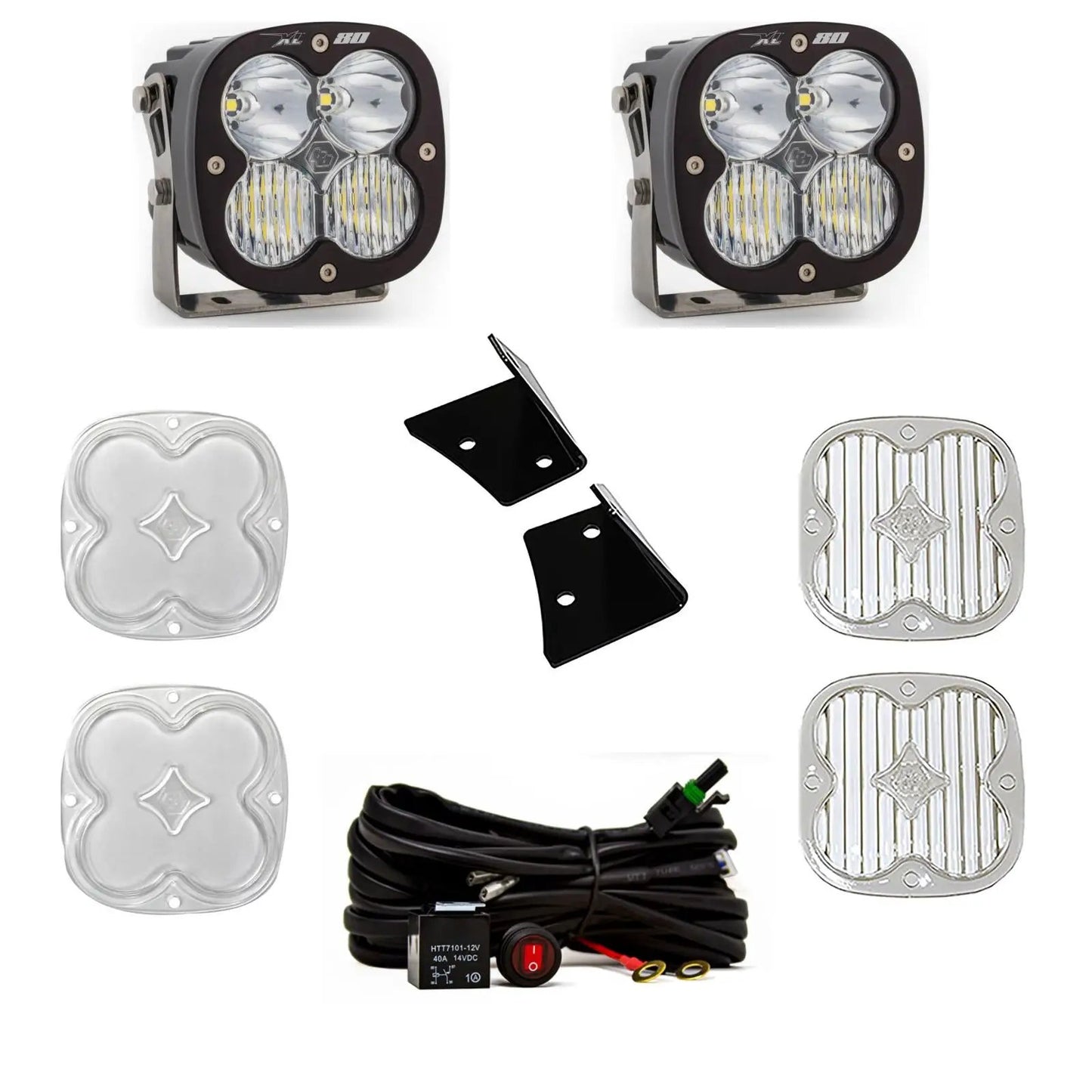 Baja Designs XL80 A-Pillar Kit - '07-18 Wrangler JK (Driving/Combo; Clear) by Baja Designs