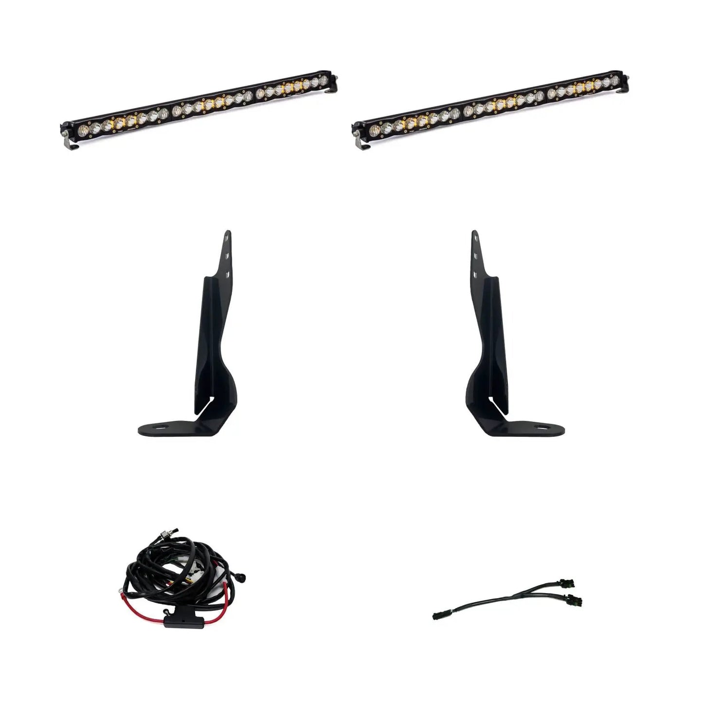Baja Designs S8 Dual 30 Inch Grille Kit - '20-23 Sierra 2500HD/3500HD Exc. AT4 (Driving/Combo; Clear) by Baja Designs