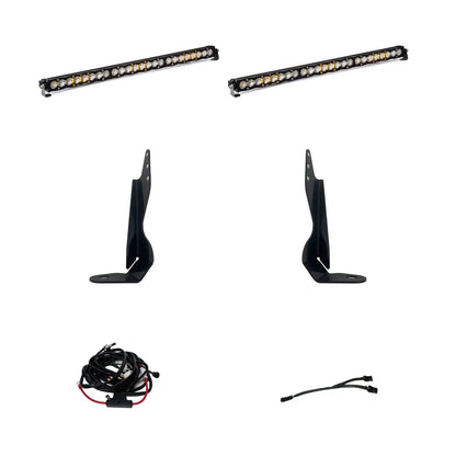 Baja Designs S8 Dual 30 Inch Grille Kit - '20-23 Sierra 2500HD/3500HD Exc. AT4 (Driving/Combo; Clear) by Baja Designs
