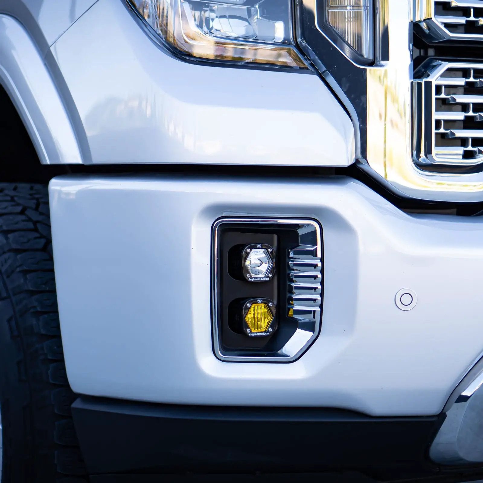 Baja Designs S1 Dual Fog Pocket Kit - '20-22 Sierra 2500HD/3500HD (Wide Cornering/Spot; Clear/Clear) by Baja Designs