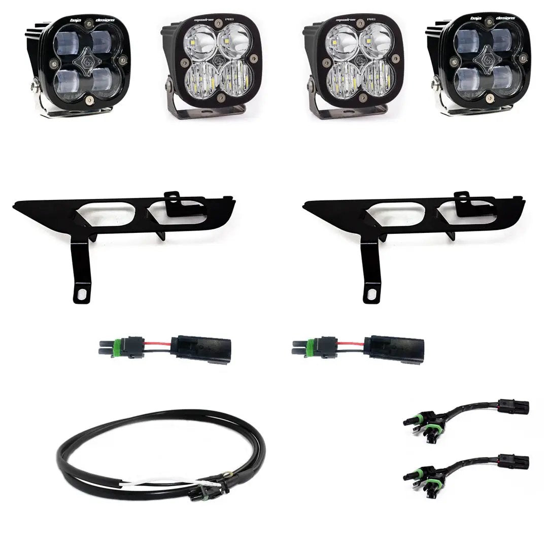 Baja Designs Squadron SAE/Pro Fog Pocket Kit - '21-23 F-150 w/ DRL (SAE Fog; Clear; Upfitter Wiring) by Baja Designs