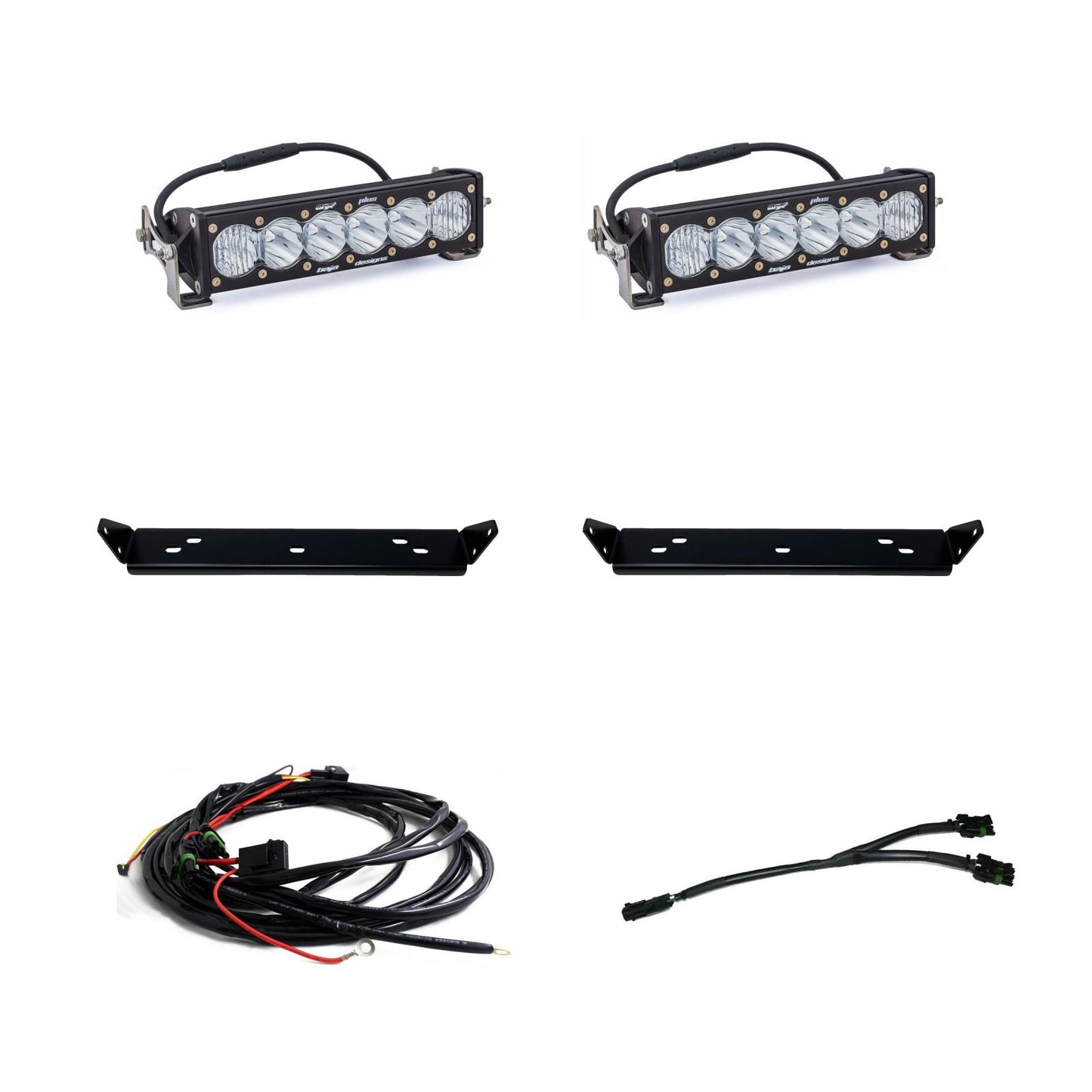 Baja Designs OnX6+ 10 Inch Dual Behind Grille Kit - '21-26 F-150 Raptor, '24-26 Raptor 37/R (Driving/Combo; Clear) by Baja Designs