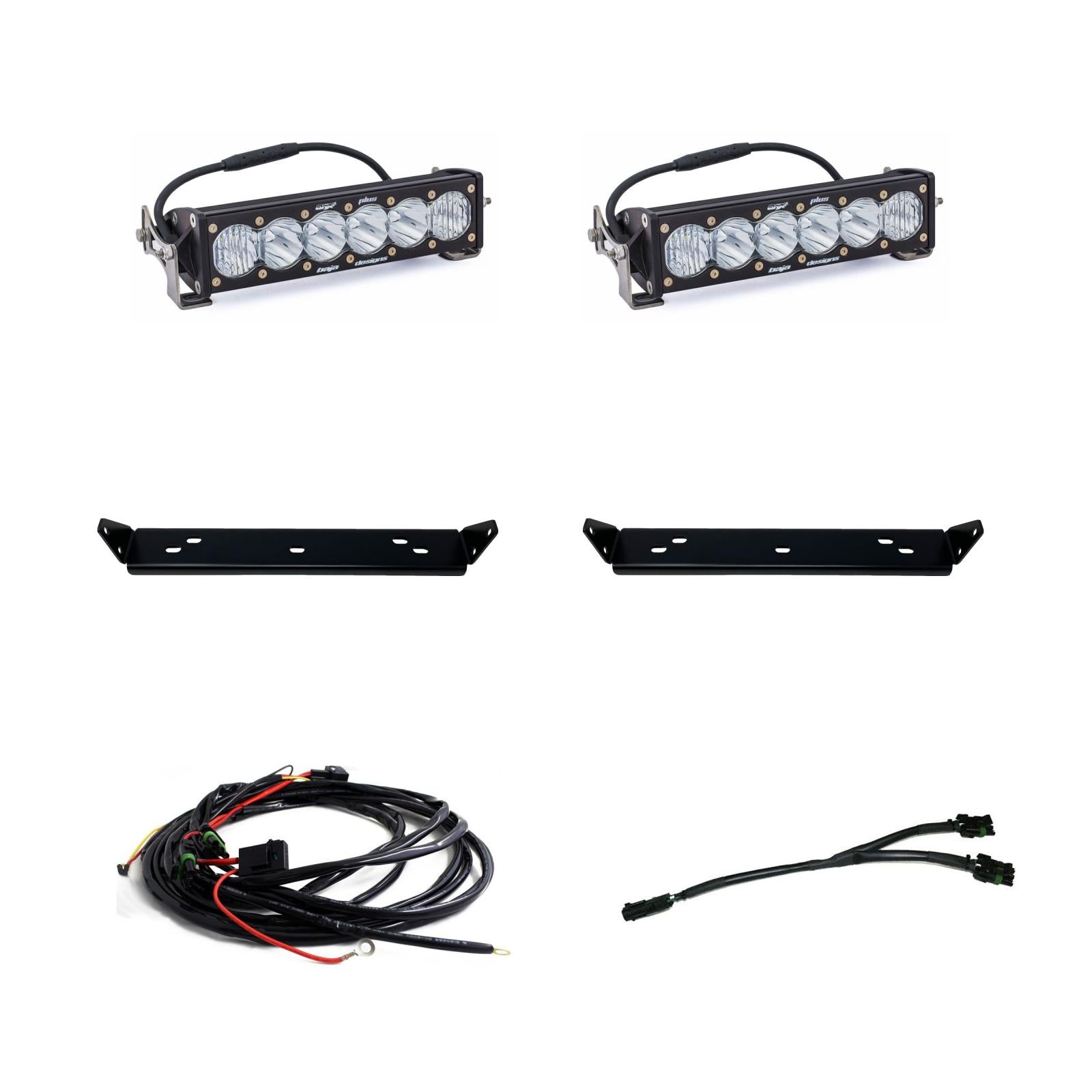 Baja Designs OnX6+ 10 Inch Dual Behind Grille Kit - '21-26 F-150 Raptor, '24-26 Raptor 37/R (Driving/Combo; Clear) by Baja Designs