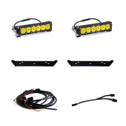 Baja Designs OnX6+ 10 Inch Dual Behind Grille Kit - '21-26 F-150 Raptor, '24-26 Raptor 37/R (Driving/Combo; Baja Amber) by Baja Designs
