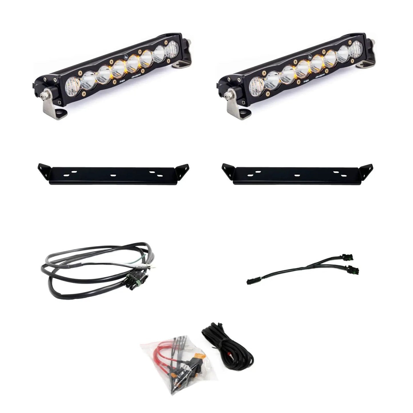Baja Designs S8 10 Inch Dual Behind Grille Kit - '21-26 F-150 Raptor, '24-26 Raptor 37/R (Driving/Combo; Clear) by Baja Designs