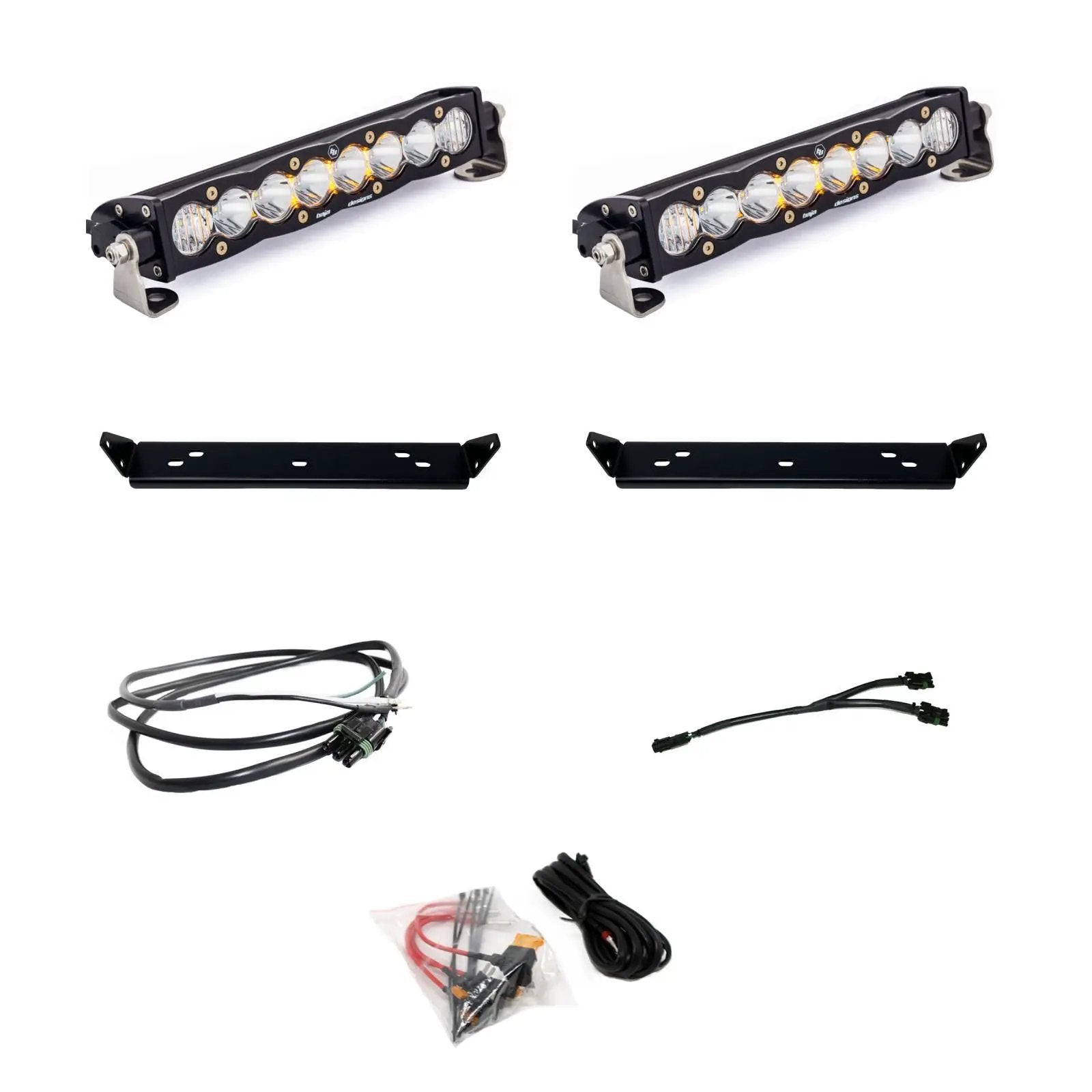 Baja Designs S8 10 Inch Dual Behind Grille Kit - '21-26 F-150 Raptor, '24-26 Raptor 37/R (Driving/Combo; Clear) by Baja Designs