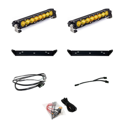 Baja Designs S8 10 Inch Dual Behind Grille Kit - '21-26 F-150 Raptor, '24-26 Raptor 37/R (Driving/Combo; Baja Amber) by Baja Designs