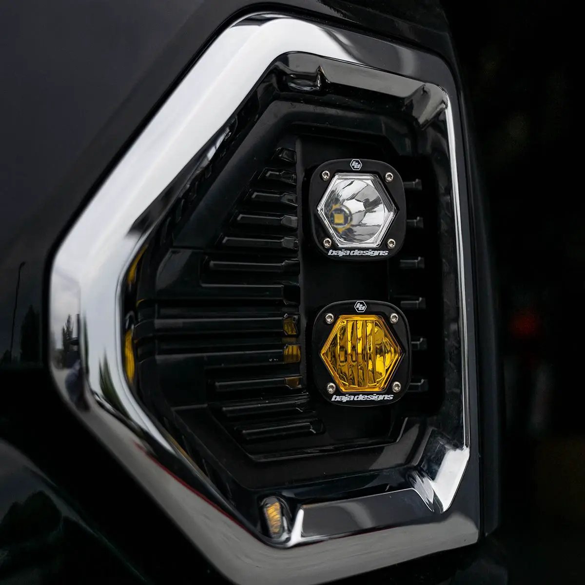 Baja Designs S1 Dual Fog Pocket Kit - '19-22 Sierra 1500 (Wide Cornering/Spot; Clear/Clear) by Baja Designs