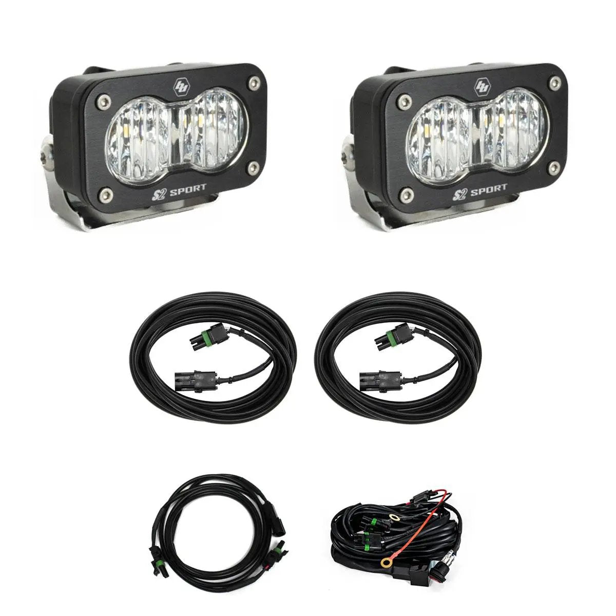 Baja Designs S2 Sport W/C, Reverse Kit (Wide Cornering; Clear; Toggle Wiring) by Baja Designs