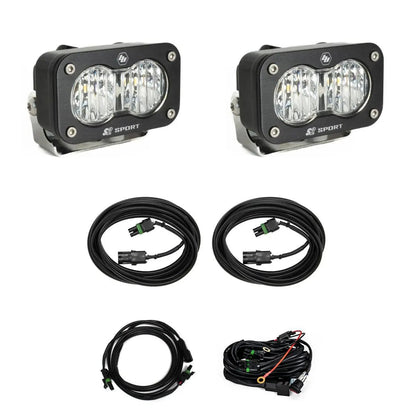 Baja Designs S2 Sport W/C, Reverse Kit (Wide Cornering; Clear; Toggle Wiring) by Baja Designs
