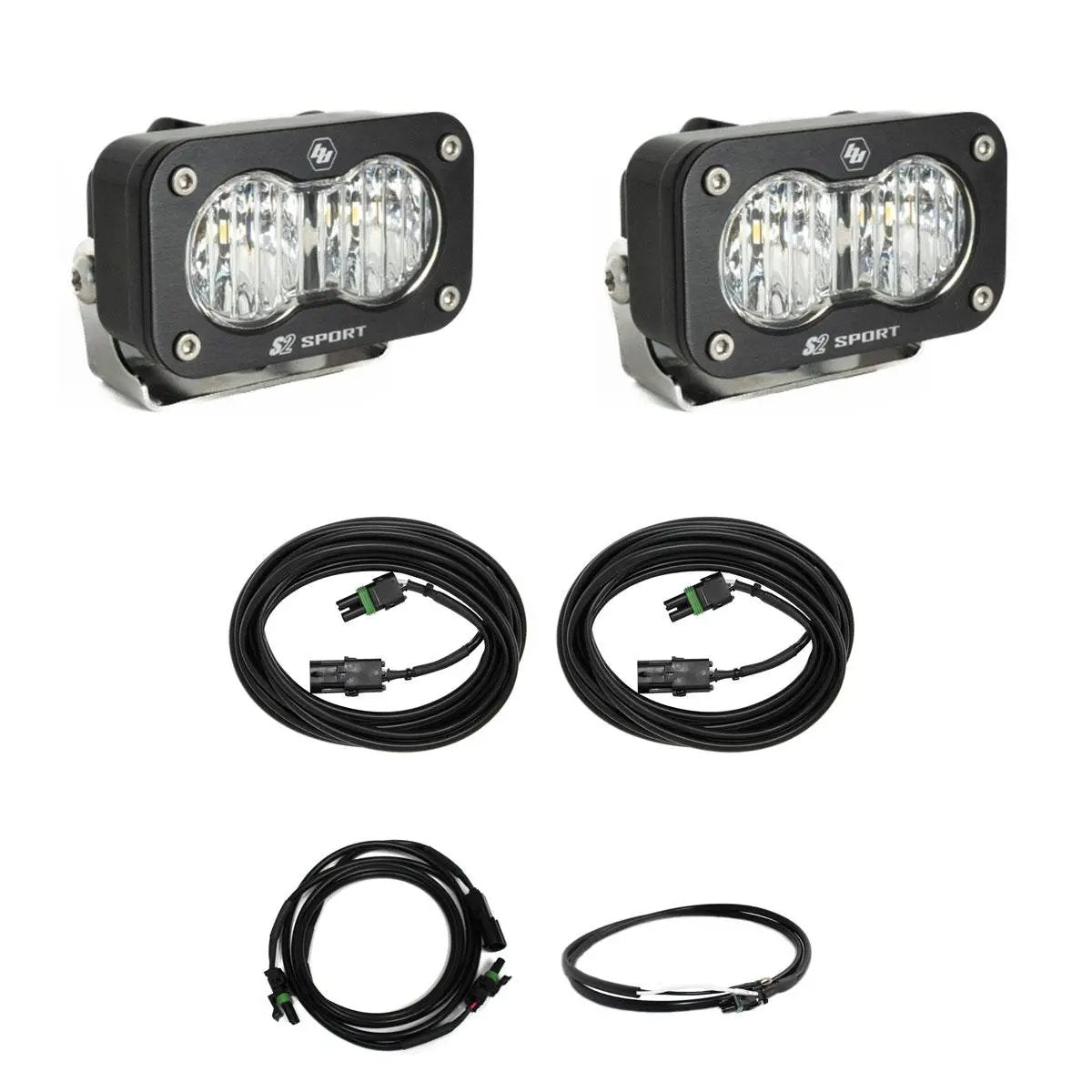 Baja Designs S2 Sport W/C, Reverse Kit w/ Upfitter (Wide Cornering; Clear; Upfitter Wiring) by Baja Designs