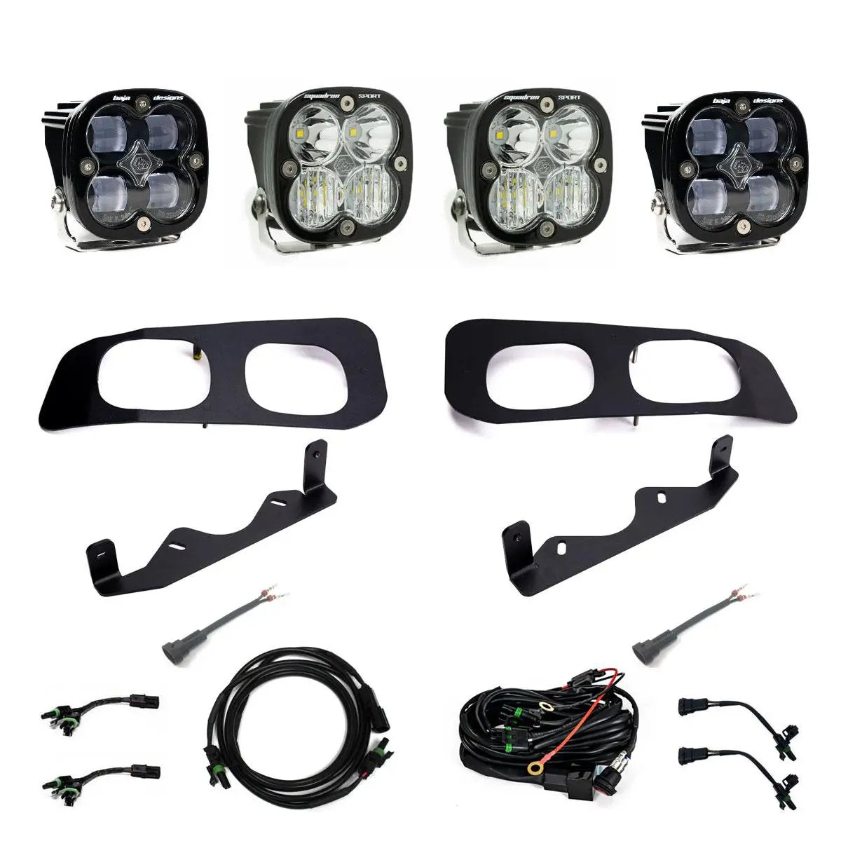 Baja Designs Squadron SAE/Sport Fog Pocket Kit - 2023-26 Ford F-250/350 Super Duty (SAE Fog; Clear; Toggle Wiring) by Baja Designs