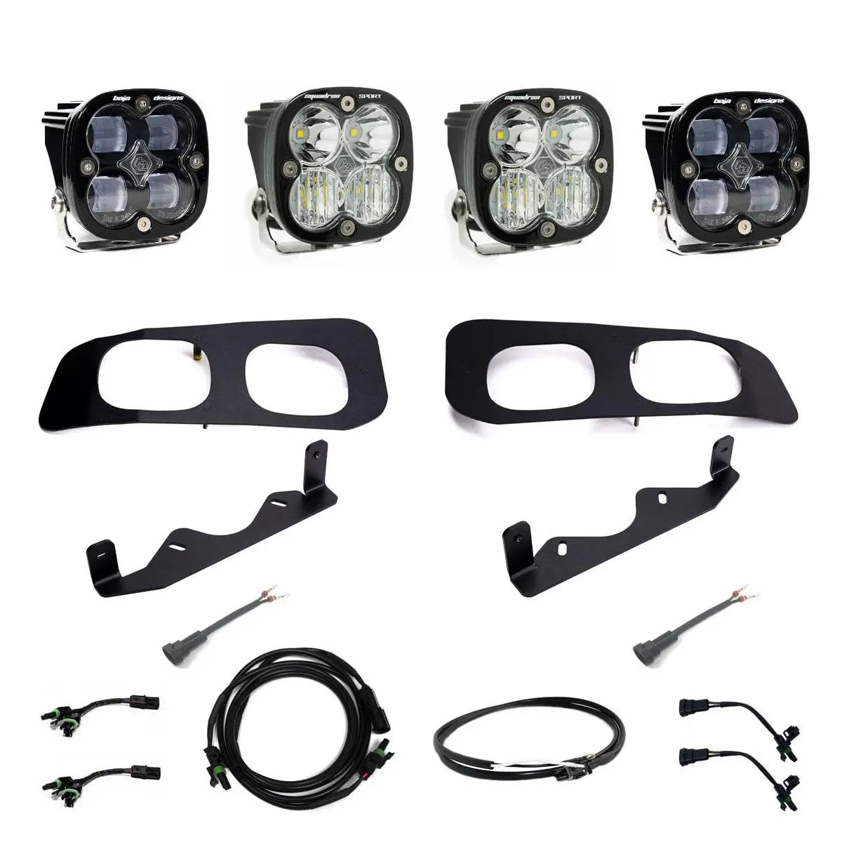 Baja Designs Squadron SAE/Sport Fog Pocket Kit - 2023-26 Ford F-250/350 Super Duty (SAE Fog; Clear; Upfitter Wiring) by Baja Designs