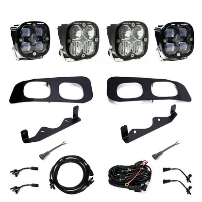 Baja Designs Squadron SAE/Pro Fog Pocket Kit - 2023-26 Ford F-250/350 Super Duty (SAE Fog; Clear; Toggle Wiring) by Baja Designs