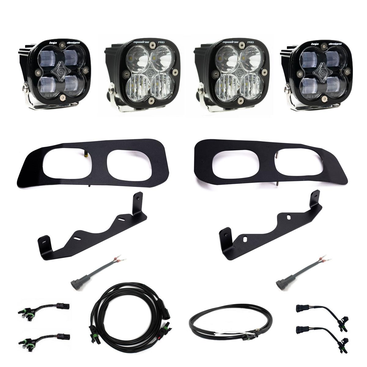 Baja Designs Squadron SAE/Pro Fog Pocket Kit - 2023-26 Ford F-250/350 Super Duty (SAE Fog; Clear; Upfitter Wiring) by Baja Designs