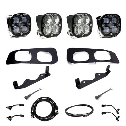 Baja Designs Squadron SAE/Pro Fog Pocket Kit - 2023-26 Ford F-250/350 Super Duty (SAE Fog; Clear; Upfitter Wiring) by Baja Designs
