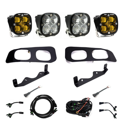 Baja Designs Squadron SAE/Pro Fog Pocket Kit - 2023-26 Ford F-250/350 Super Duty (SAE Fog; Baja Amber; Toggle Wiring) by Baja Designs