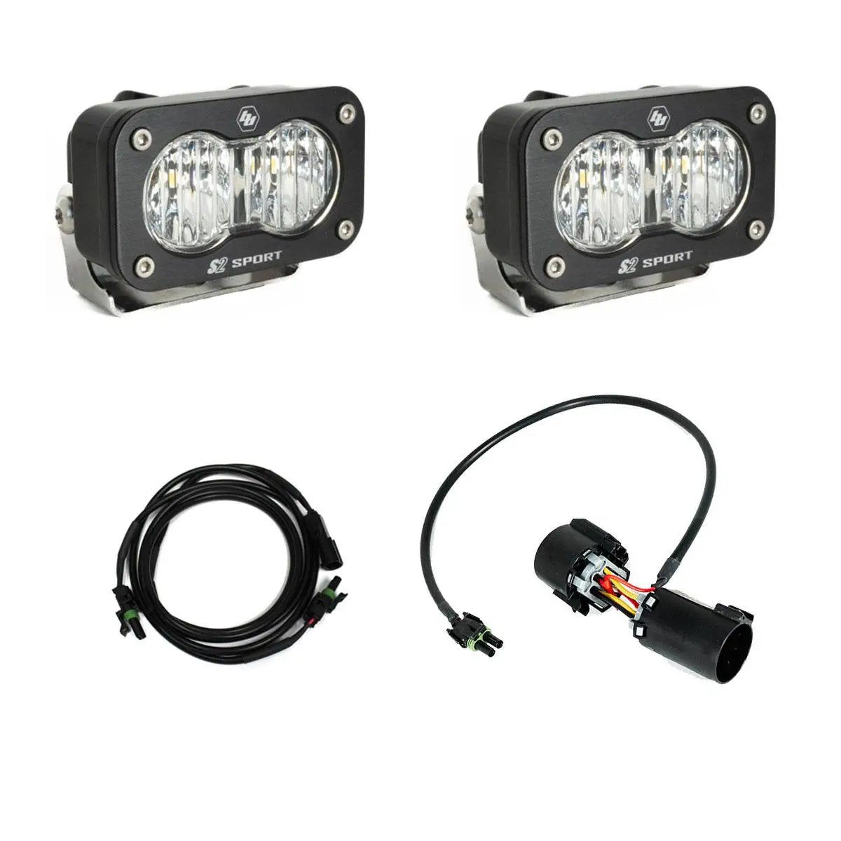 Baja Designs S2 Sport W/C, Reverse Kit Plug-N-Play (Wide Cornering; Clear; Plug-n-Play Wiring) by Baja Designs