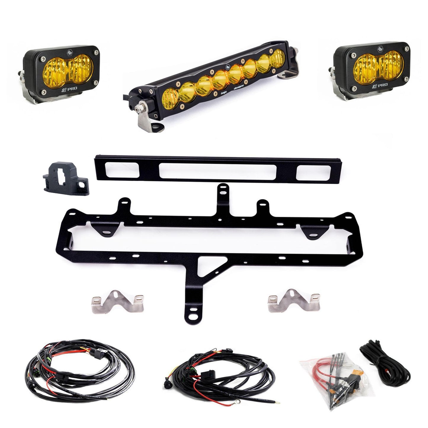 Baja Designs Toyota S8 10" Light Bar / S2 Pro Grille Conversion Light Kit - 2024-2026 Toyota Tacoma (Baja Amber) by Baja Designs
