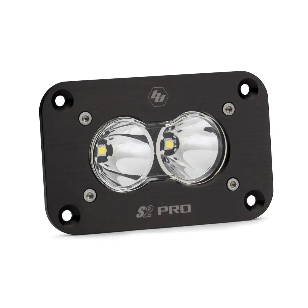 Baja Designs S2 Pro Black Flush Mount LED Light Pod (Spot; Clear) by Baja Designs