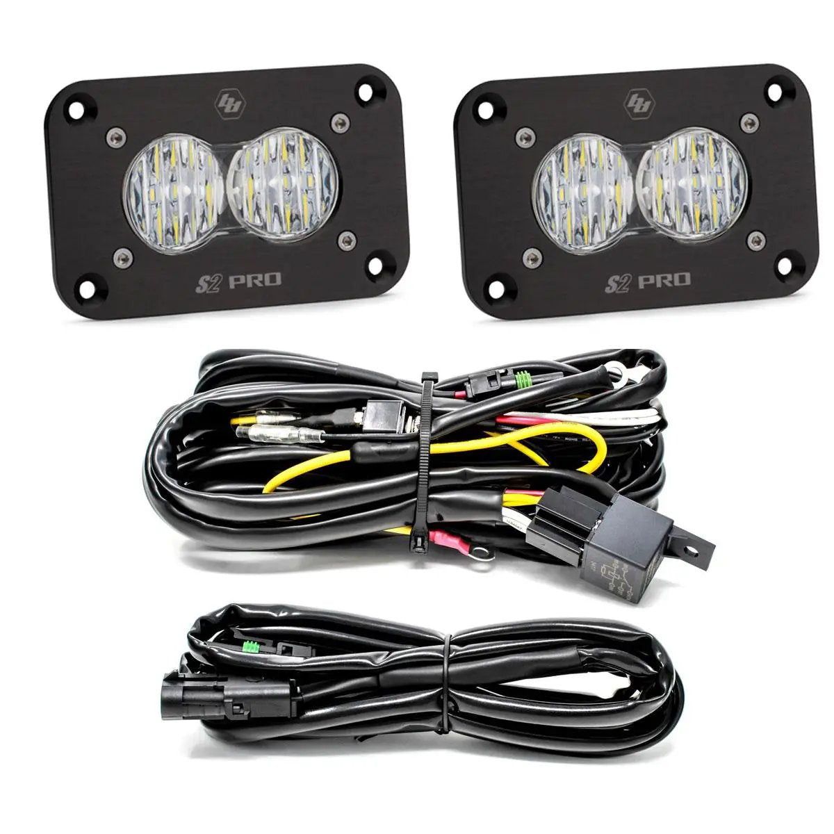Baja Designs S2 Pro Black Flush Mount LED Light Pod (Wide Cornering; Clear) by Baja Designs