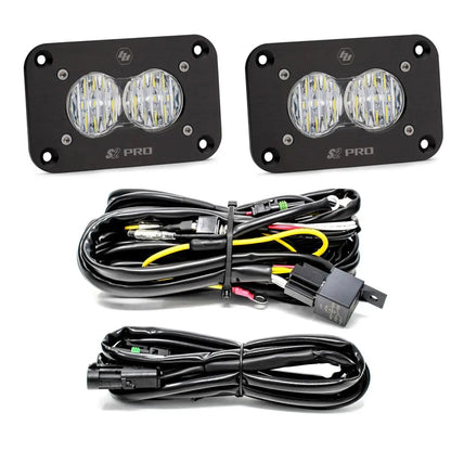 Baja Designs S2 Pro Black Flush Mount LED Light Pod (Wide Cornering; Clear) by Baja Designs