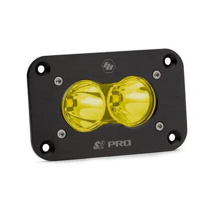 Baja Designs S2 Pro Black Flush Mount LED Light Pod (Spot; Baja Amber) by Baja Designs