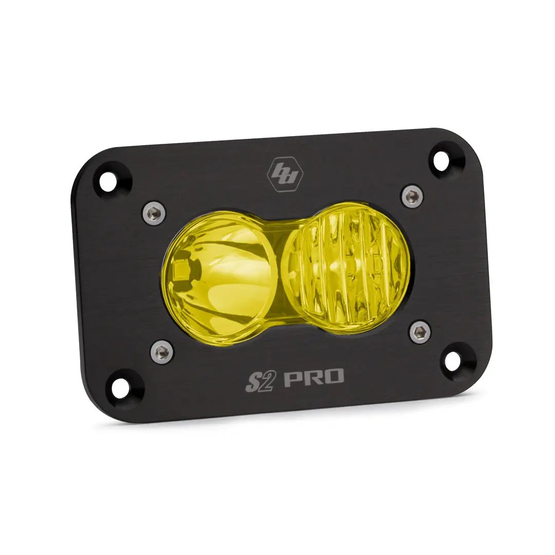 Baja Designs S2 Pro Black Flush Mount LED Light Pod (Driving/Combo; Baja Amber) by Baja Designs