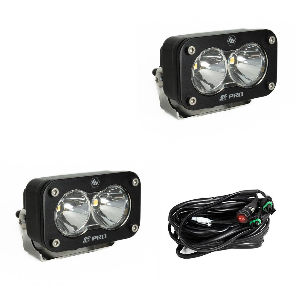 Baja Designs S2 Pro Black LED Light Pod Pair (Spot; Clear) by Baja Designs