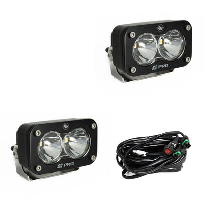 Baja Designs S2 Pro Black LED Light Pod Pair (Spot; Clear) by Baja Designs