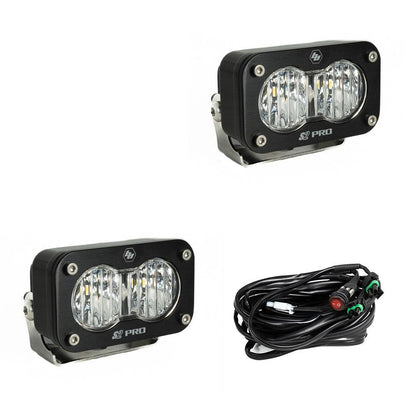 Baja Designs S2 Pro Black LED Light Pod Pair (Wide Cornering; Clear) by Baja Designs