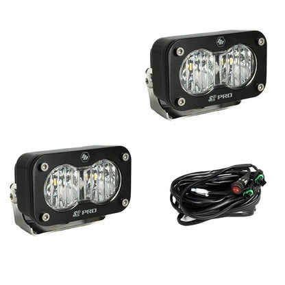 Baja Designs S2 Pro Black LED Light Pod Pair (Wide Cornering; Clear) by Baja Designs