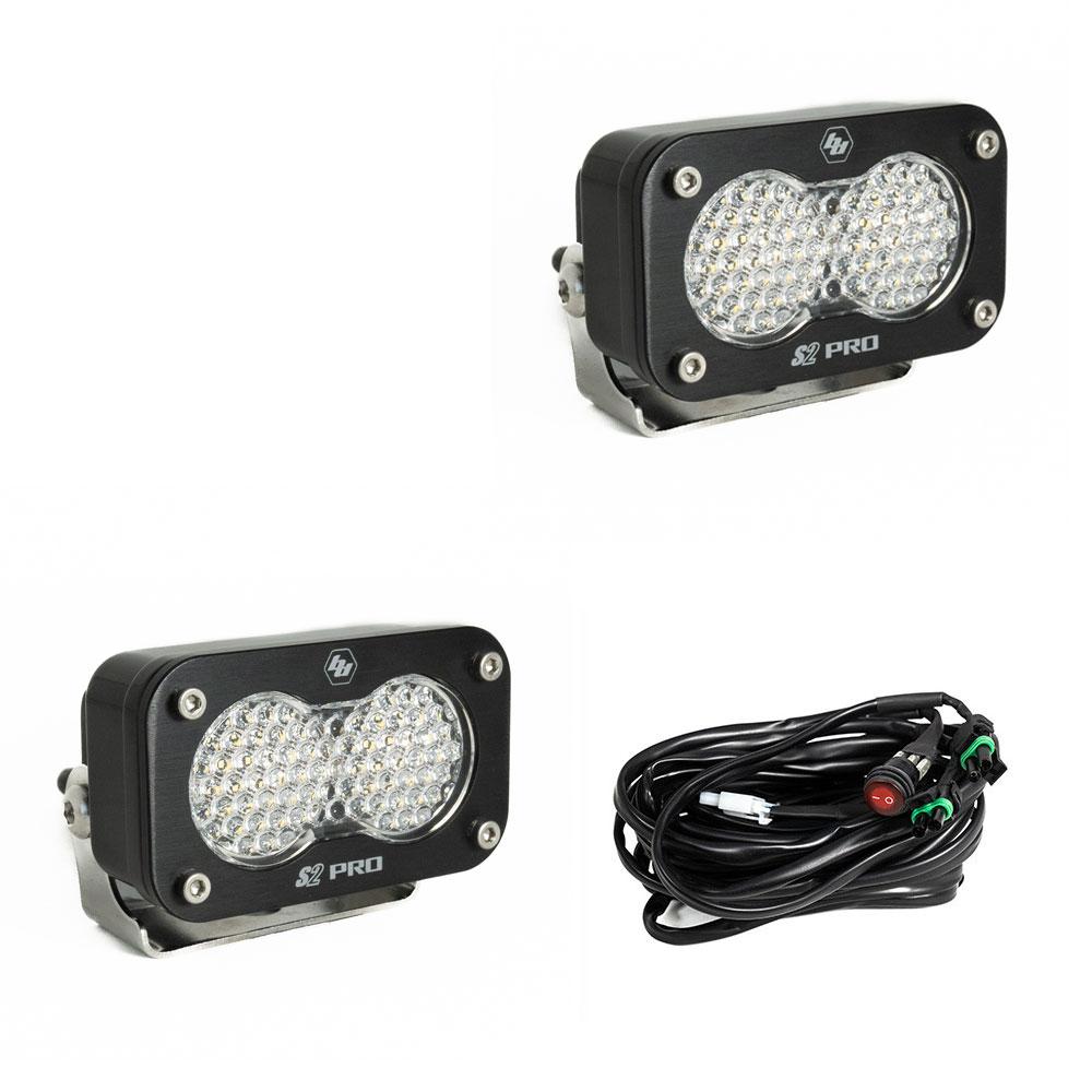 Baja Designs S2 Pro Black LED Light Pod Pair (Work/Scene; Clear) by Baja Designs