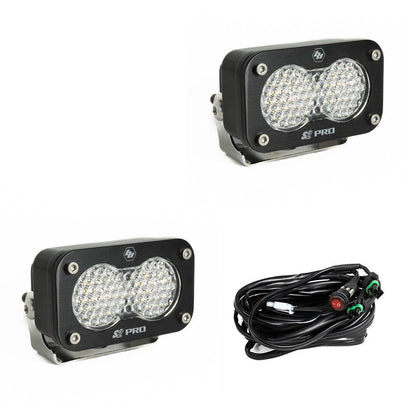 Baja Designs S2 Pro Black LED Light Pod Pair (Work/Scene; Clear) by Baja Designs