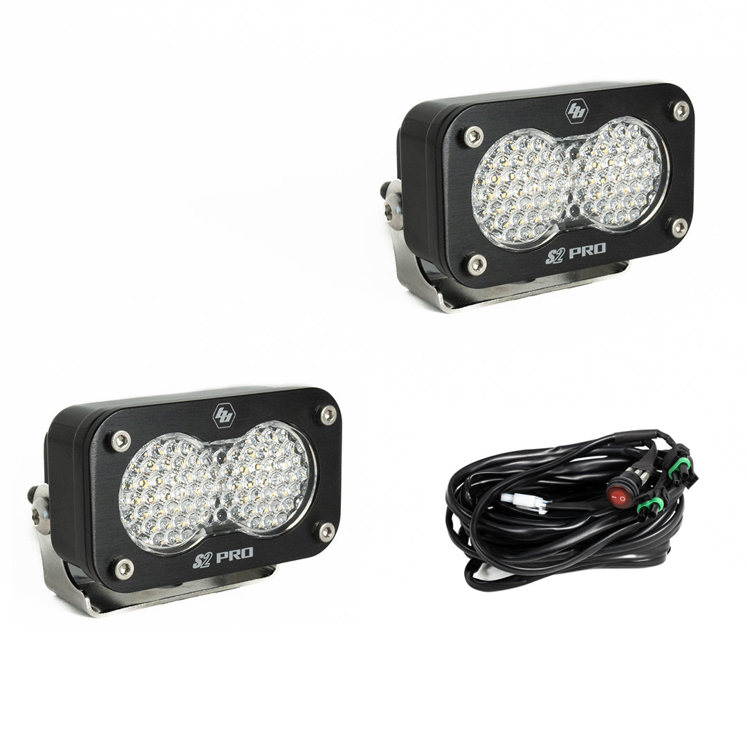 Baja Designs S2 Pro Black LED Light Pod Pair (Work/Scene; Clear) by Baja Designs