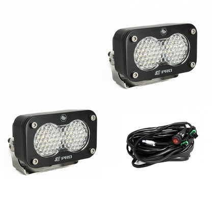 Baja Designs S2 Pro Black LED Light Pod Pair (Work/Scene; Clear) by Baja Designs