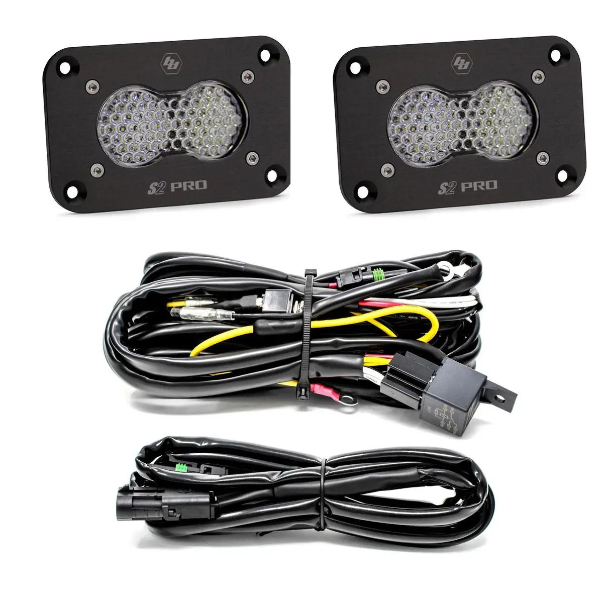 Baja Designs S2 Pro Black Flush Mount LED Light Pod Reverse Kit (Work/Scene; Clear) by Baja Designs