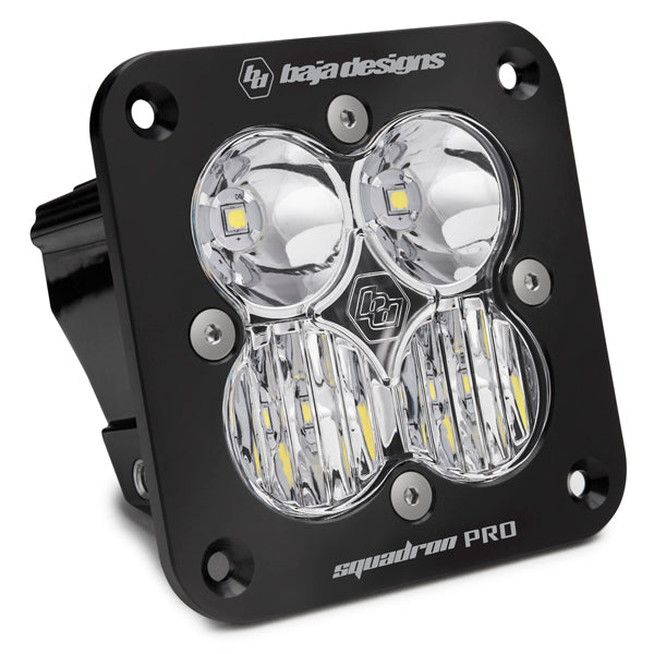 Baja Designs Squadron Pro Black Flush Mount LED Light Pod (Driving/Combo; Clear)