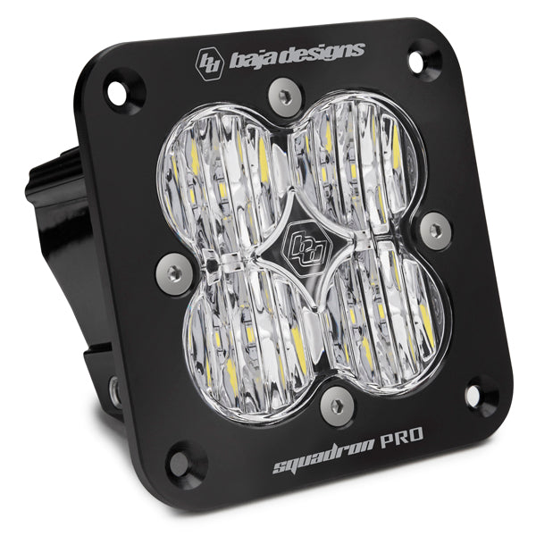 Baja Designs Squadron Pro Black Flush Mount LED Light Pod (Wide Cornering; Clear)