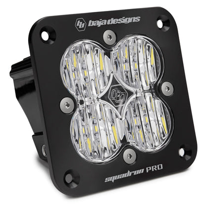 Baja Designs Squadron Pro Black Flush Mount LED Light Pod (Wide Cornering; Clear)