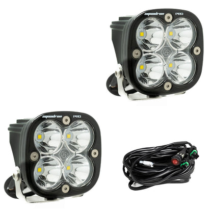 Baja Designs Squadron Pro Black LED Light Pod Pair (Spot; Clear)