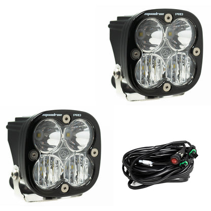 Baja Designs Squadron Pro Black LED Light Pod Pair (Driving/Combo; Clear)